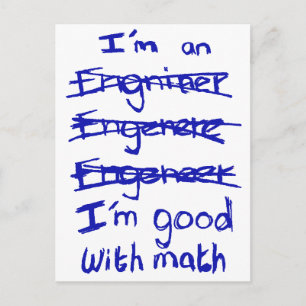 Carte Postale I'm à Engineer, I'm Good With Math Postcards