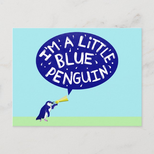 Carte Postale I'm a little blue penguin (Devant)