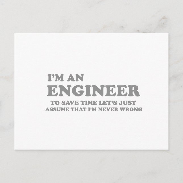 Carte Postale I'm an Engineer (Devant)