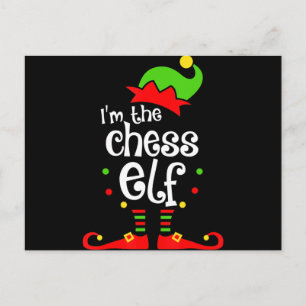 Carte Postale im chess elf xmas famille ami cadeau de noël