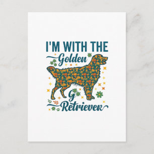 Carte Postale Im Chien Golden Retriever Halloween Citrouilles Fe