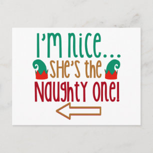 Carte Postale Im Nice Shes Naughty Elf Casquette