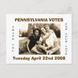 Carte Postale image0-6, PENNSYLVANIE VOTE, le mardi 22 avril n…