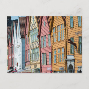 Carte Postale Image Abstraite Tyske Bryggen maisons en bois Berg
