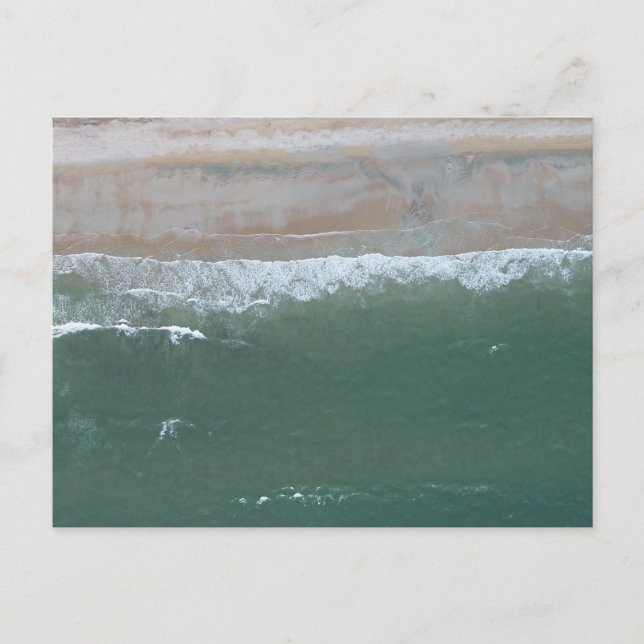 Carte Postale Image aérienne Green Ocean Water & Sandy Beach (Devant)