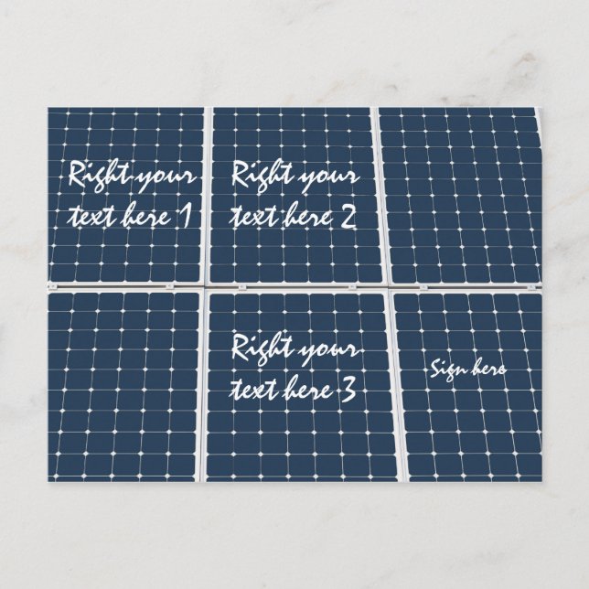 Carte Postale Image amusante d'un panneau solaire (Devant)