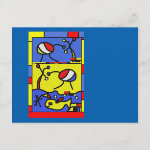 Carte Postale Image avec art moderne poisson