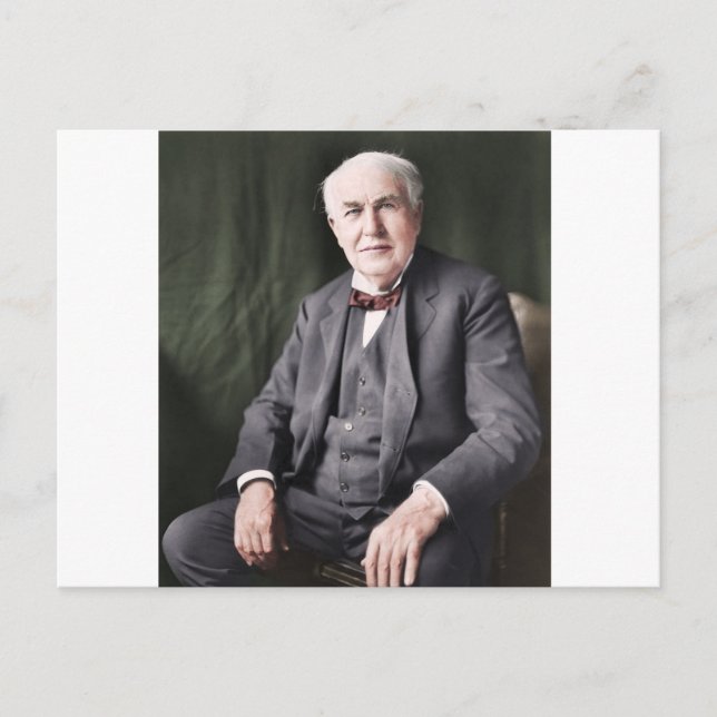 Carte Postale Image colorée de Thomas Edison (Devant)