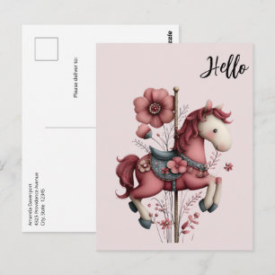 Carte Postale Image de cheval de carrousel fantaisiste