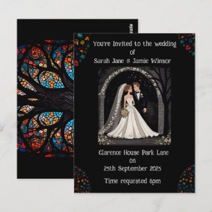 Carte Postale Image de dessin d'Invitation personnalisé mariage
