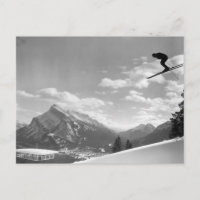 Image de ski vintage, Voler dans l'air