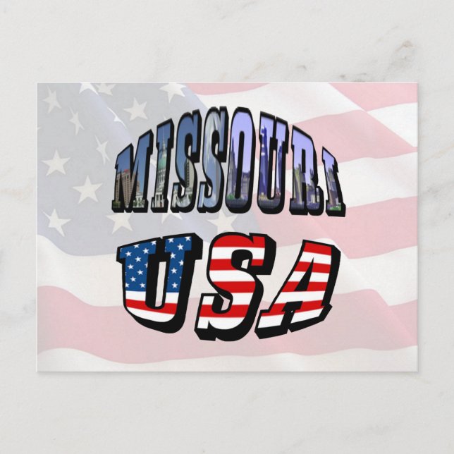 Carte Postale Image Missouri et texte USA (Devant)