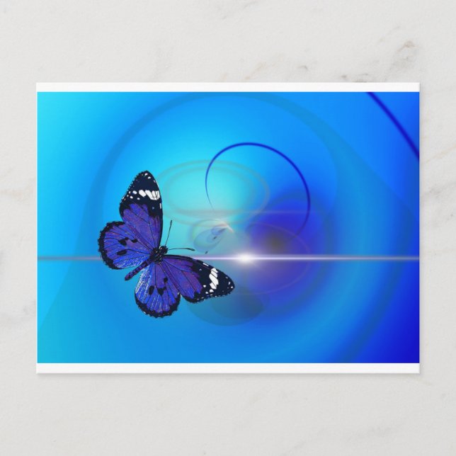 Carte Postale Image Papillon bleu (Devant)