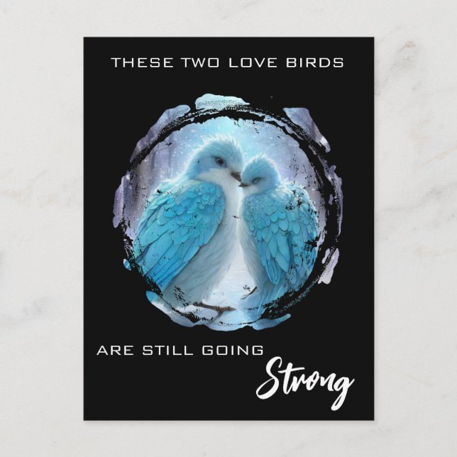 Carte Postale *~* Image PHOTO Oiseaux de l'amour AP54 Anniversai (Devant)