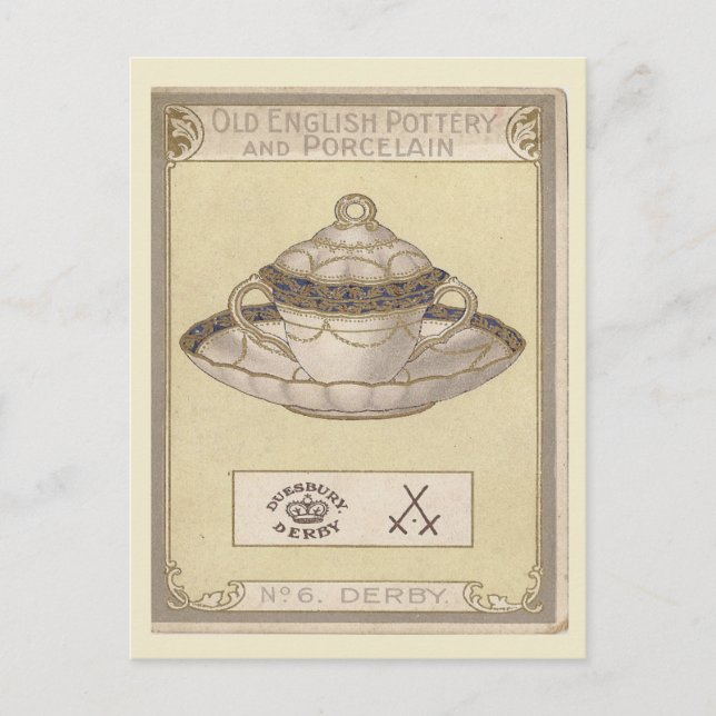 Carte Postale Image vintage, Vielle poterie anglaise, Derby (Devant)