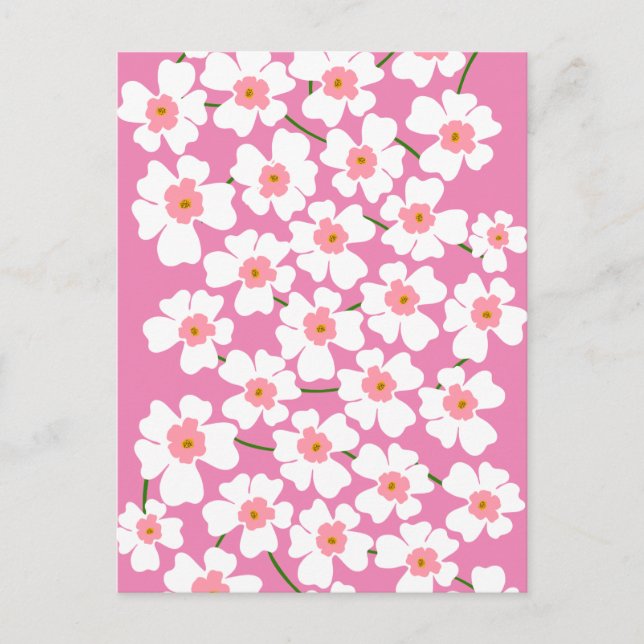 Carte Postale Imaginaire blanc et rose (Devant)