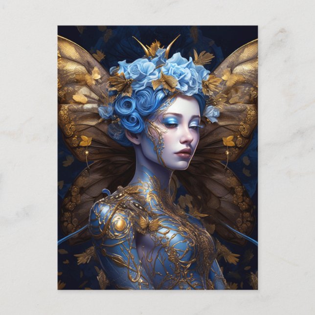 Carte Postale Imaginaire Blue Gold Fairy (Devant)