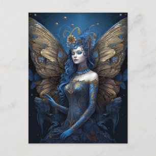 Carte Postale Imaginaire Blue Gold Fairy