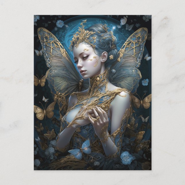 Carte Postale Imaginaire Blue Gold Fairy (Devant)
