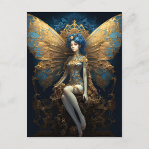 Carte Postale Imaginaire Blue Gold Fairy