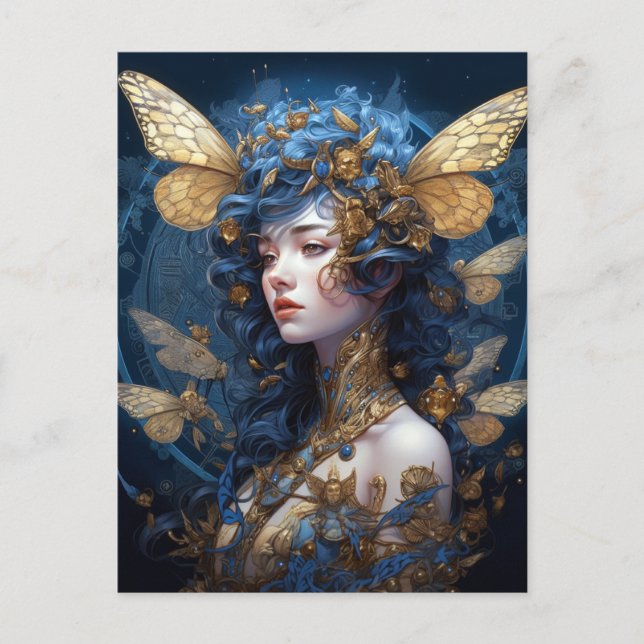 Carte Postale Imaginaire Blue Gold Fairy (Devant)
