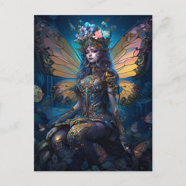 Carte Postale Imaginaire Blue Gold Fairy (Devant)