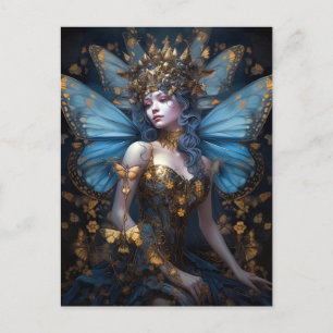 Carte Postale Imaginaire Blue Gold Fairy