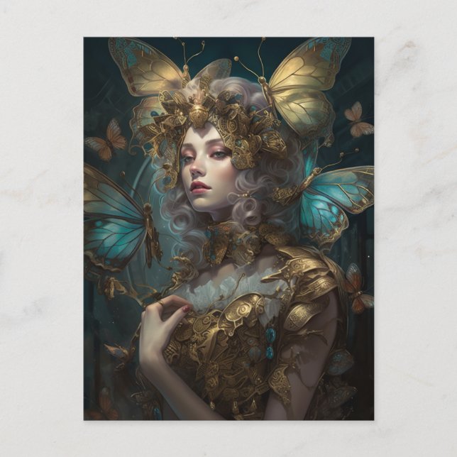 Carte Postale Imaginaire Blue Gold Fairy (Devant)