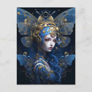 Carte Postale Imaginaire Blue Gold Fairy
