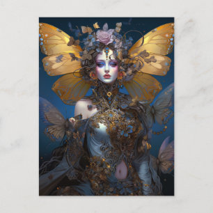 Carte Postale Imaginaire Blue Gold Fairy