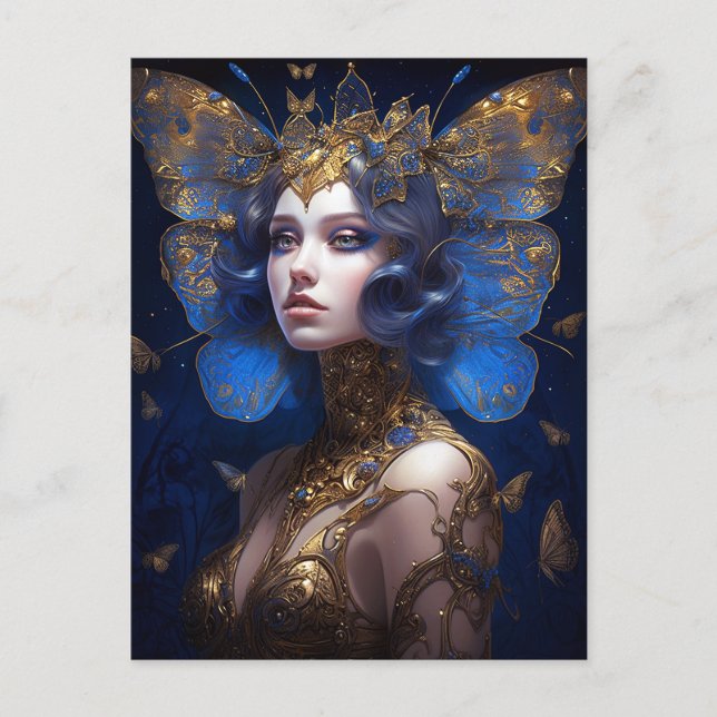 Carte Postale Imaginaire Blue Gold Fairy (Devant)