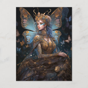 Carte Postale Imaginaire Blue Gold Fairy