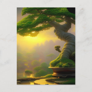 Carte Postale Imaginaire Bonsai Arbre Art numérique