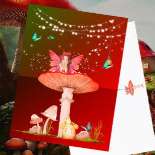 Carte Postale Imaginaire de champignons Étoiles de fées brûlées 