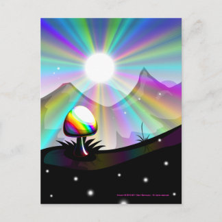Carte postale imaginaire de montagne de champignon