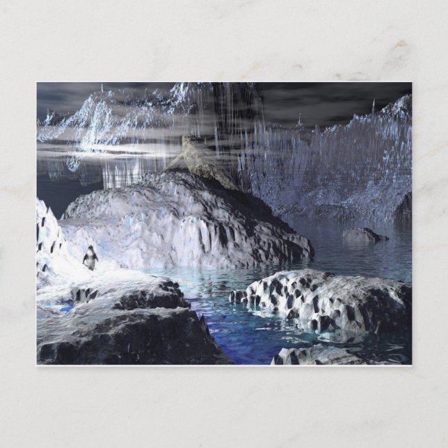 Carte Postale imaginaire de pingouin 3d art (Devant)