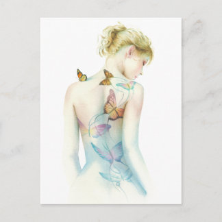 Carte Postale imaginaire de tatouage "Dame Peinte"