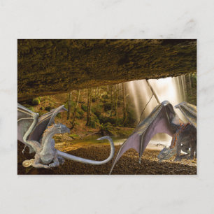 Carte Postale Imaginaire Dragon Family Cave