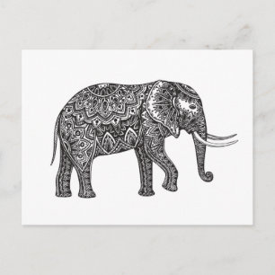 Carte Postale Imaginaire Eléphant Doodle