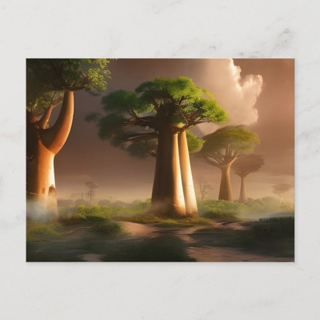 Carte Postale Imaginaire forestier du baobab à Madagascar (Devant)