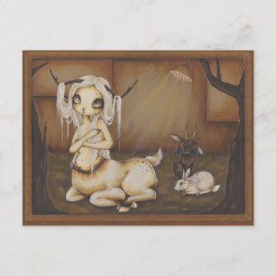 Carte postale imaginaire gothique de fille de cerf