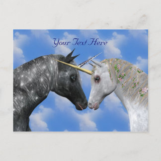 Carte postale Imaginaire Kissing Unicorns
