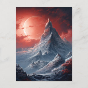 Carte postale Imaginaire Mountain Red Moon