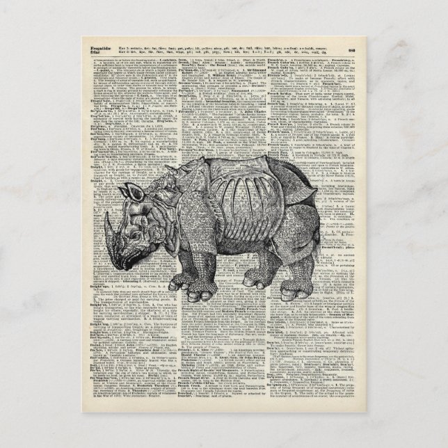 Carte Postale Imaginaire steampunk Rhinoceros (Devant)