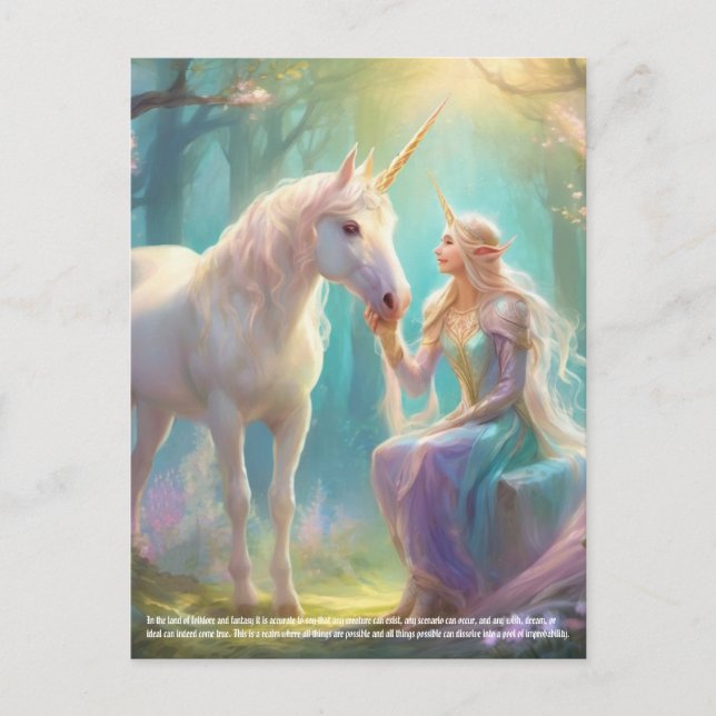 Carte Postale Imaginaire Unicorn (Devant)