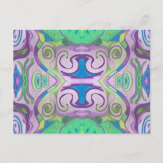 Carte postale Imaginaire vert violet (Devant)