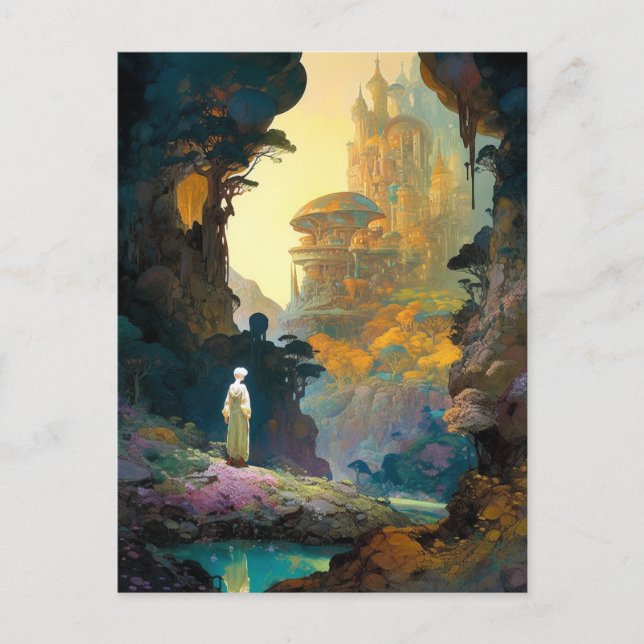 Carte Postale Imaginaire Ville Paysage Art (Devant)