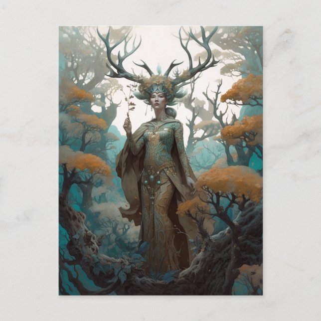 Carte Postale Imaginaire Woodland Sorceress Magic Imaginaire (Devant)