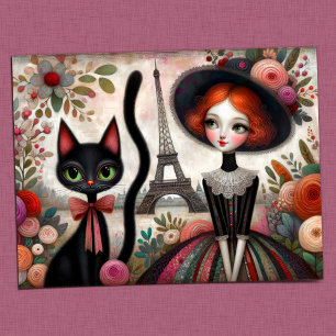 Carte Postale Imaginaires floraux avec Feline Friend à Paris