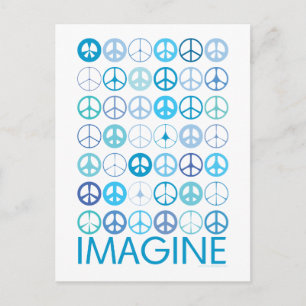 Carte Postale IMAGINE - Signes de paix internationaux bleus